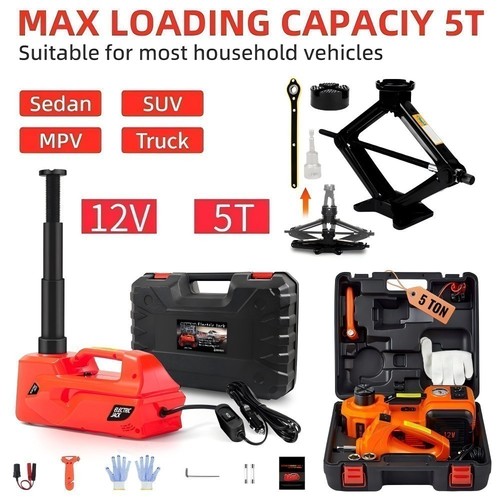 Electric car jack - with, tire